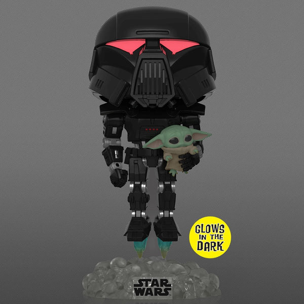 Funko Pop! - The Mandalorian: Dark Trooper with Grogu Glow in the Dark - EE Exclusive